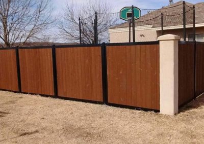 FenceTrac Backyard Privacy Fence Metal Post With Cedar Wood