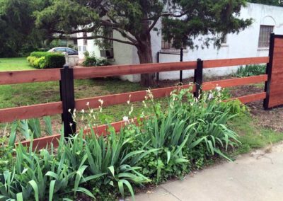 FenceTrac Ranch Rail Cedar Fence With Metal Posts
