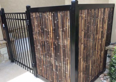 FenceTrac Bamboo Privacy Fence With Black Metal Frame