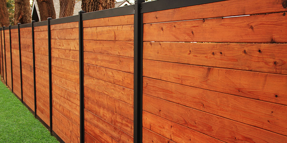 wood fence steel posts features