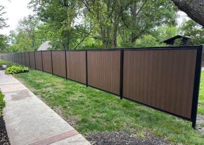 Privacy Fence No Gaps Stained Wood & Metal