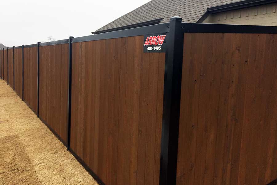 Wood and Metal Privacy Fence
