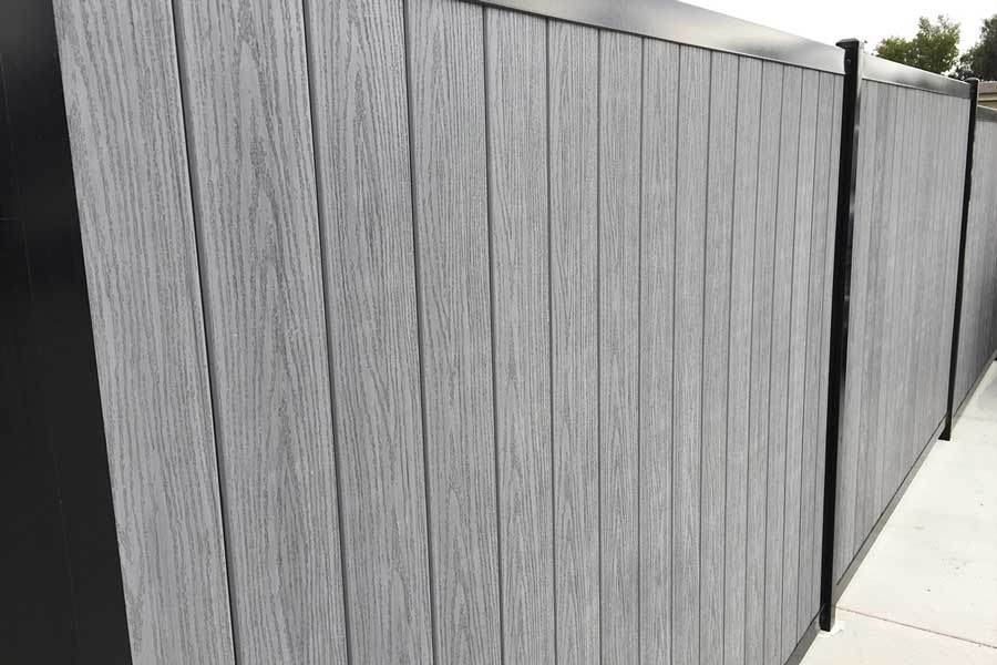 Commercial Privacy Fence Gray Black