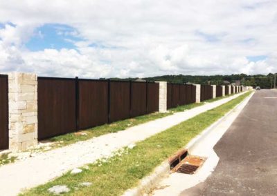 HOA Neighborhood Privacy Fence Rock Columns