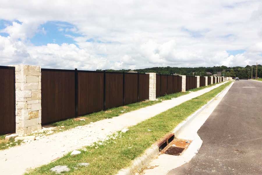 HOA Neighborhood Privacy Fence Rock Columns