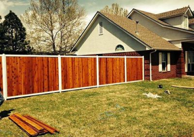 White Metal Frame Privacy Fence