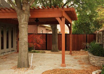 Iron and Wood Privacy Fence