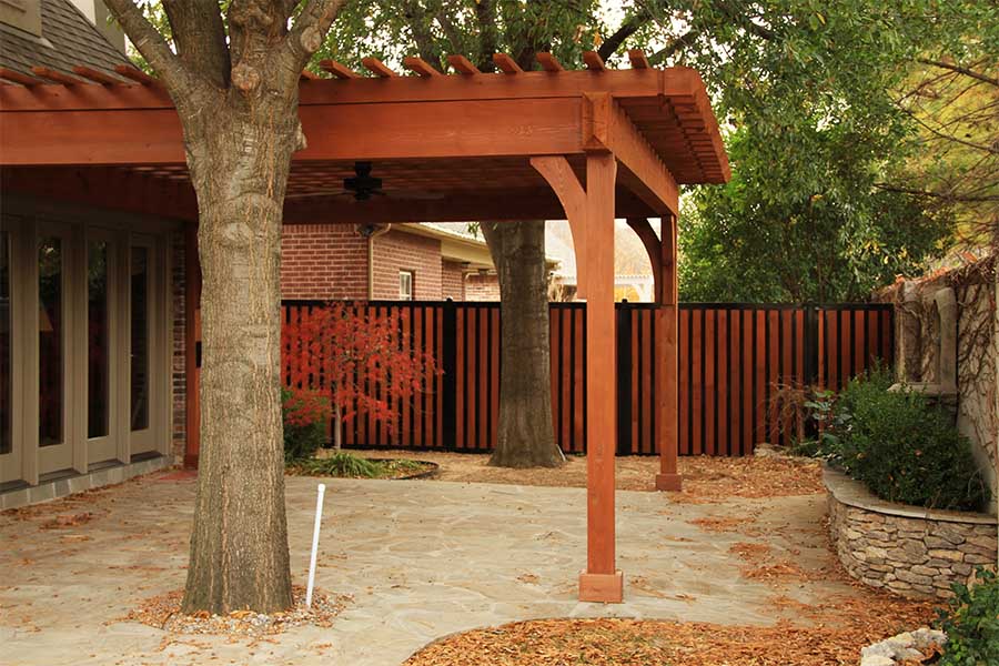 Iron and Wood Privacy Fence