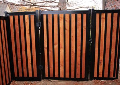 Iron and Wood Privacy Fence Gate