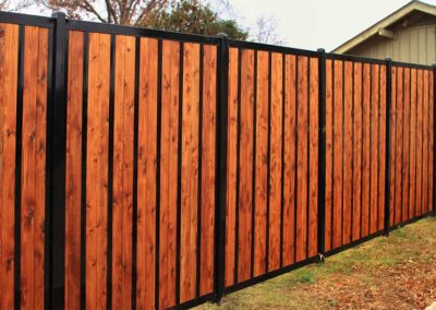 Iron and Wood Privacy Fence