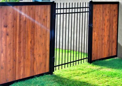 Wood Fence With Iron Gate