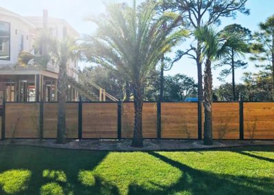 Horizontal Stained Cedar Fence