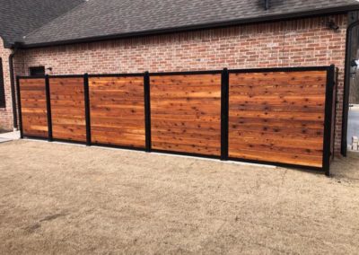 Horizontal Stained Cedar Fence