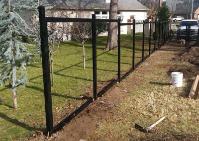 Metal Fence Frame Fence Installation Under Construction