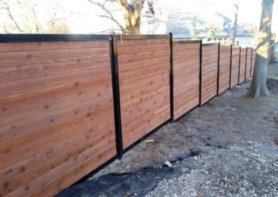 Horizontal Stained Cedar Fence