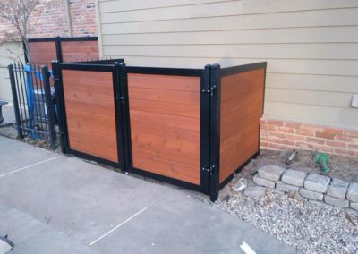 Horizontal Trashcan Enclosure Metal Frane Fence