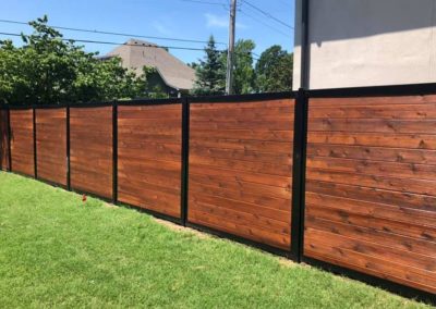 Horizontal Cedar Stained Fence