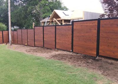 Horizontal Cedar Stained Fence