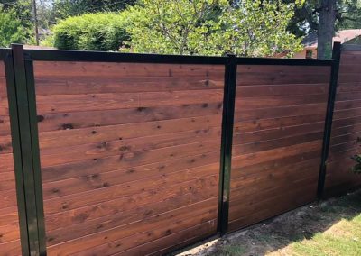 Horizontal Red Stained Cedar Fence