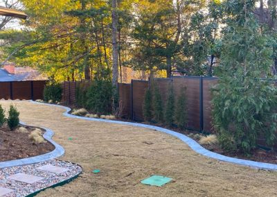 Privacy Fence Mounted on a Slope