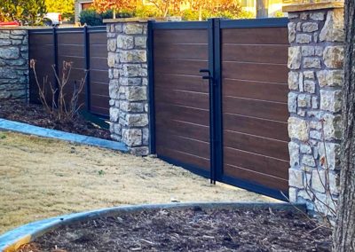 Double Fence Gate between Rock Columns