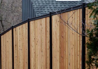 Metal Rail Wood Privacy Fence