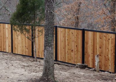 Metal Rail Wood Privacy Fence