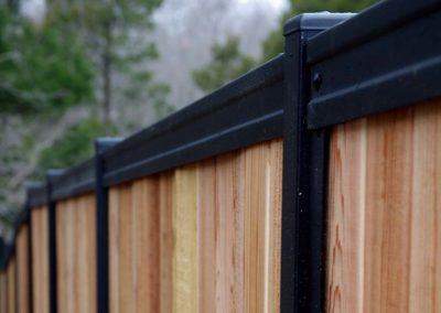 Metal Rail Wood Fence