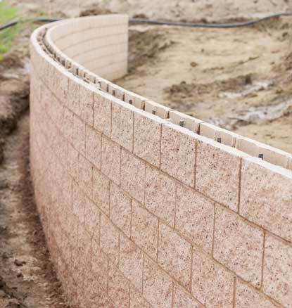 Retaining Wall Under Construction