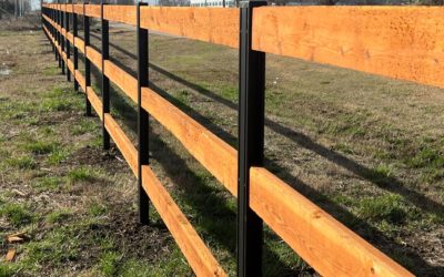 5-Foot Wood & Metal Post & Rail Fence (Kit)