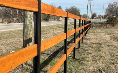 4-Foot Wood & Metal Post & Rail Fence (Kit)