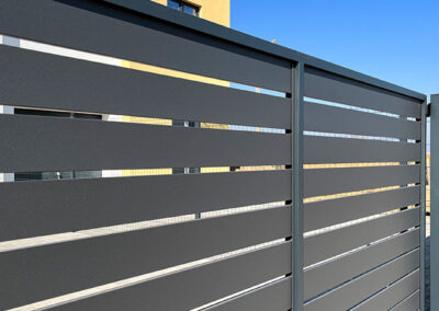galvanized metal slat fence
