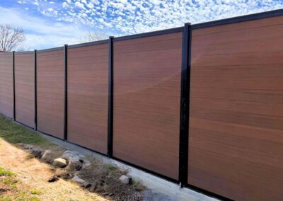 8-Foot Horizontal Composite Metal Fence Teak