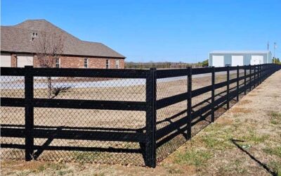 4-Foot Black Chain Link & Wood Post & Rail Fence (Kit)