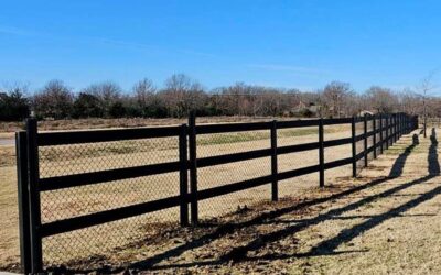 5-Foot Black Chain Link & Wood Post & Rail Fence (Kit)