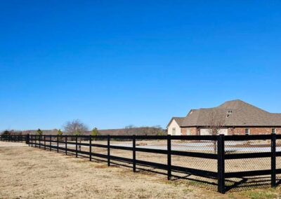 Black Highplains Ranch Rail Cedar Fence Black Chain Link