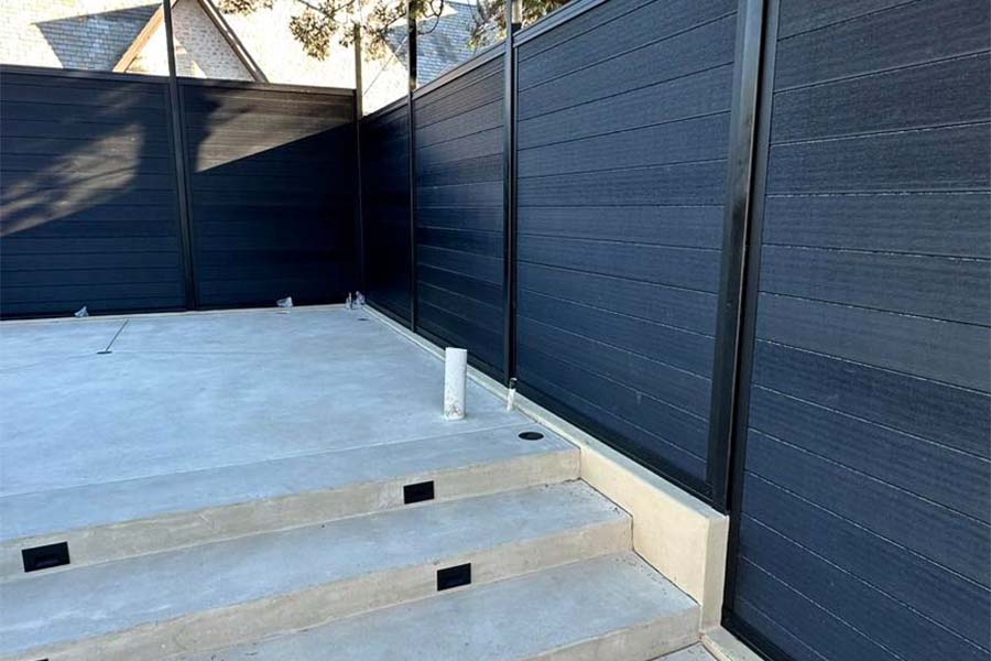Black LuxeCore Composite Horizontal Fence