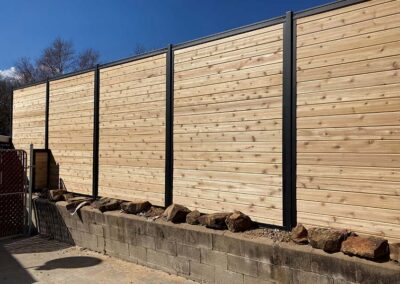 Horizontal Wood Metal Privacy Fence