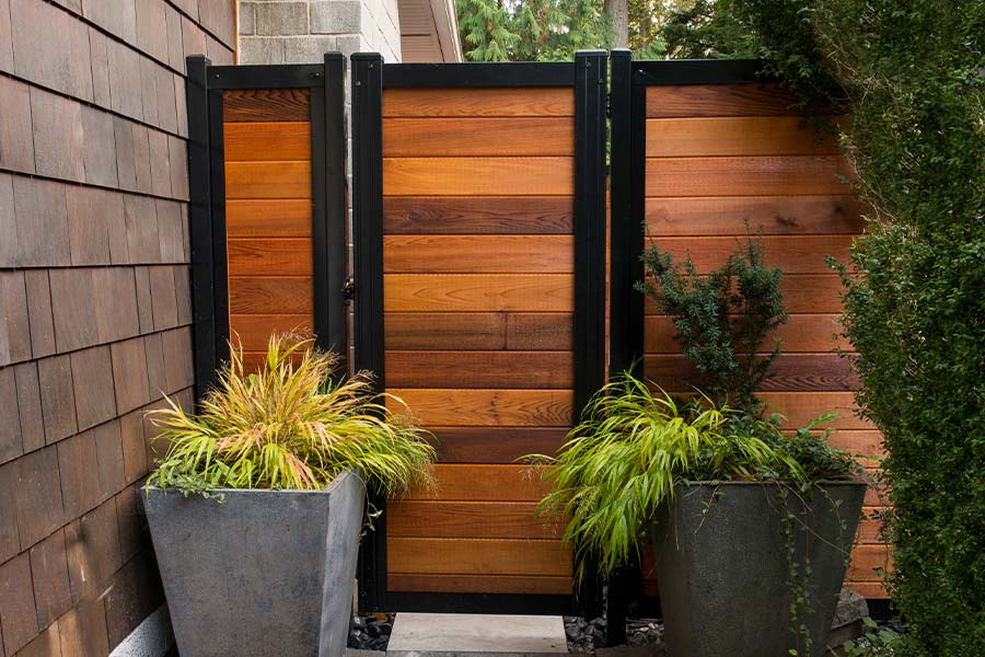 Horizontal Metal Wood Privacy Fence Gate