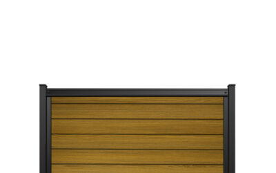 FenceTrac 4′ x 6′ Horizontal Privacy Fence Panel – Tropical Teak LuxeCore Composite Boards