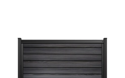 FenceTrac 4′ x 6′ Horizontal Privacy Fence Panel – Black Onyx UltraBlend PVC Boards