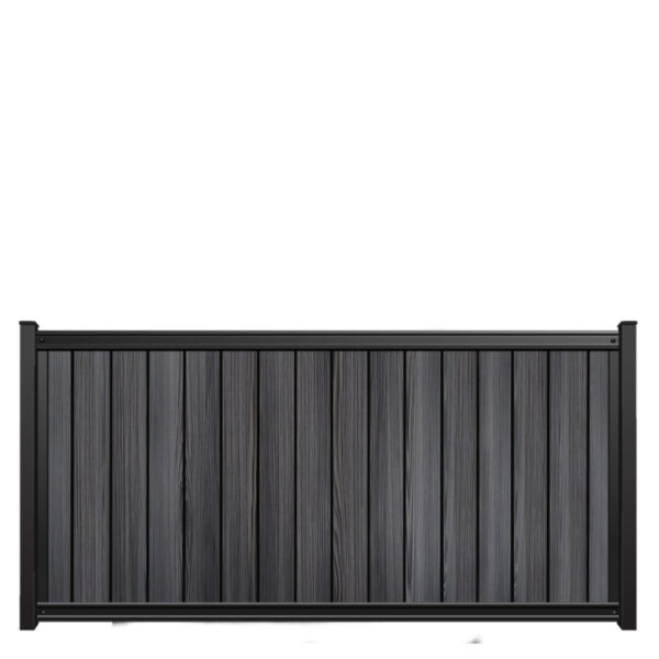 4x8 fencetrac fence panel vertical luxecore composite black onyx