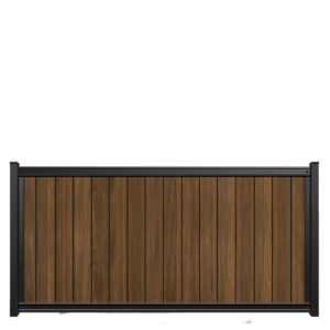 4x8 fencetrac fence panel vertical luxecore composite timber brown