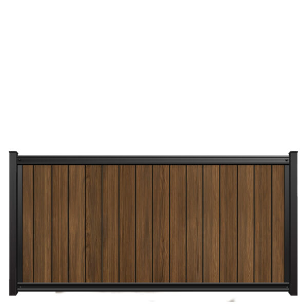 4x8 fencetrac fence panel vertical luxecore composite timber brown