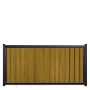 4x8 fencetrac fence panel vertical luxecore composite tropical teak