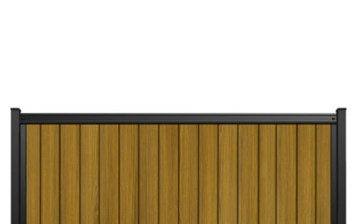 FenceTrac 4′ x 8′ Vertical Privacy Fence Panel – Tropical Teak LuxeCore Composite Boards