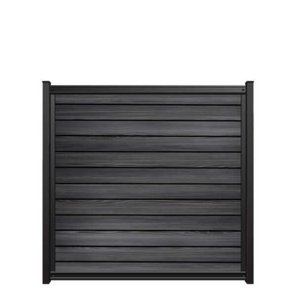 6x6 fencetrac fence panel horizontal luxecore composite black onyx