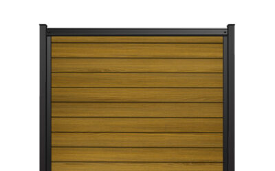 FenceTrac 6′ x 6′ Horizontal Privacy Fence Panel – Tropical Teak LuxeCore Composite Boards