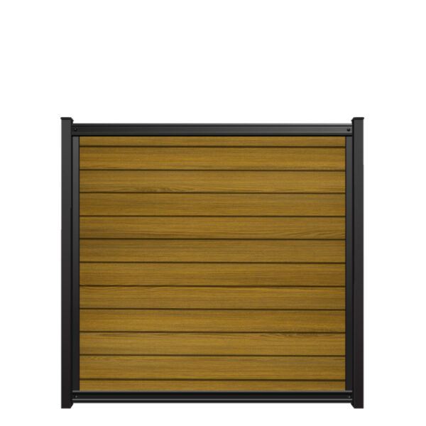 6x6 fencetrac fence panel horizontal luxecore composite tropical teak