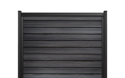 FenceTrac 6′ x 6′ Horizontal Privacy Fence Panel – Black Onyx UltraBlend PVC Boards